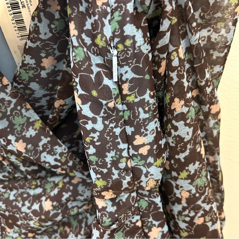 NWT Ted Baker Cherela Dress size 3 / 8 long sleeve printed mini - Picture 7 of 15